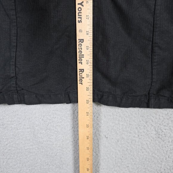 Banana Republic Jacket Womens Size 8 Black Cotton Linen Blend Y2K Grunge Goth - Picture 10 of 14